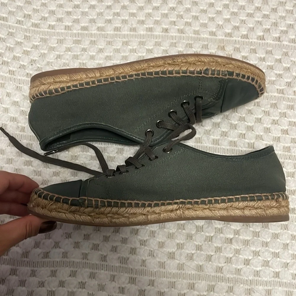 Theory Canvas and Leather Espadrilles